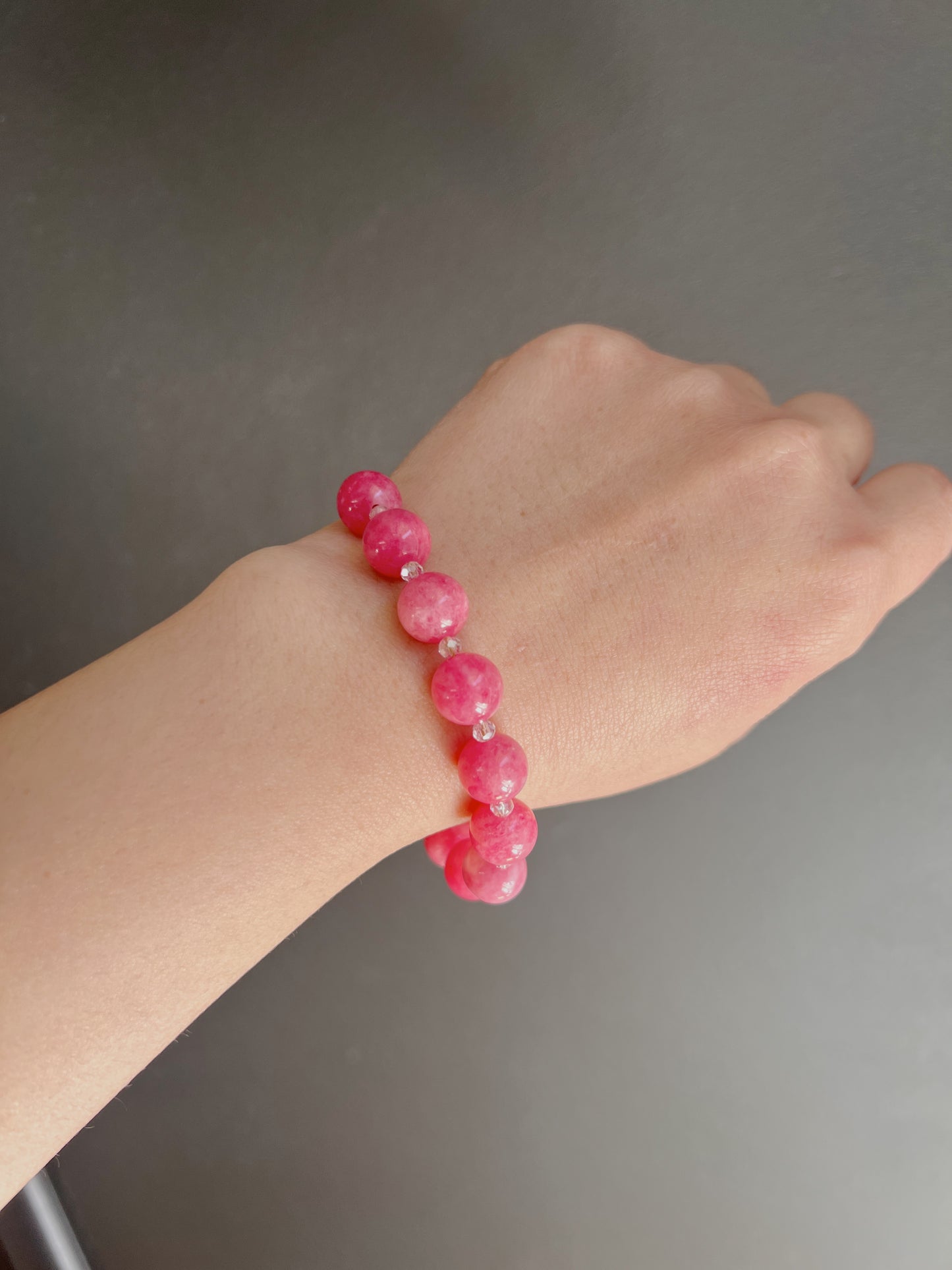 Rose Pink Jade Gemstone Bracelet