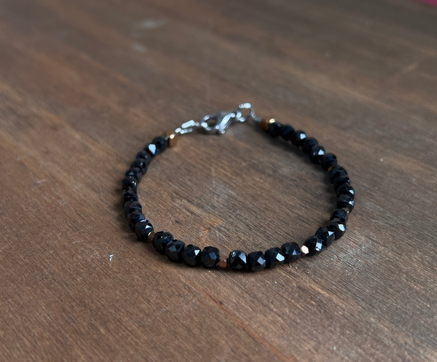 Blue Apatite & Bronze Hematite Gemstone Bracelet (Copy)