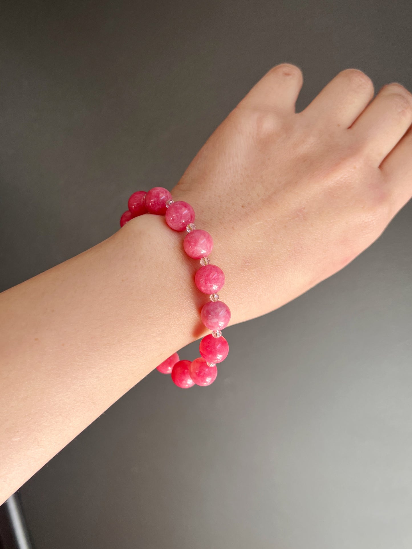 Rose Pink Jade Gemstone Bracelet