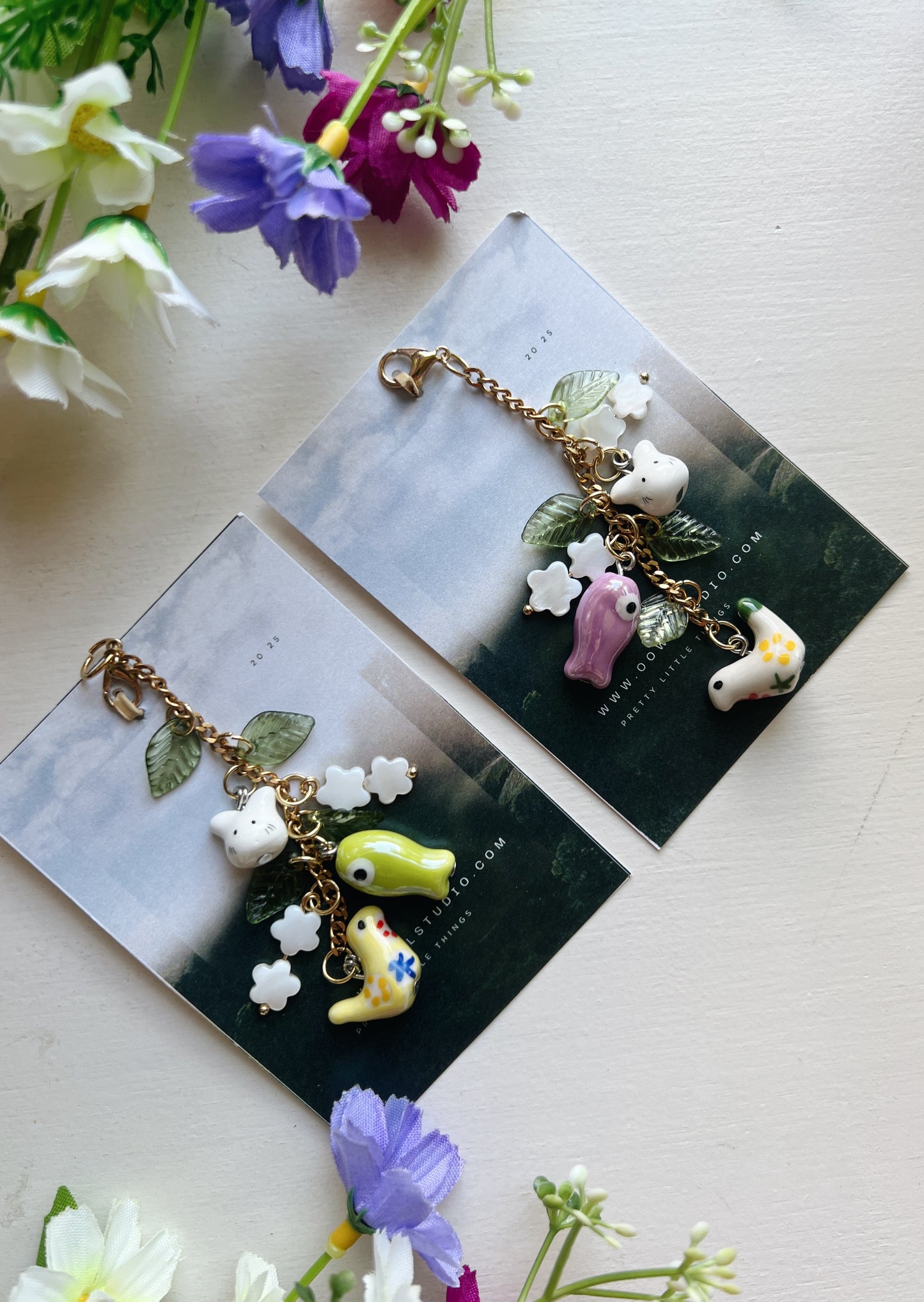 Farm Friends Charm, Ceramic Animal Bag Charm