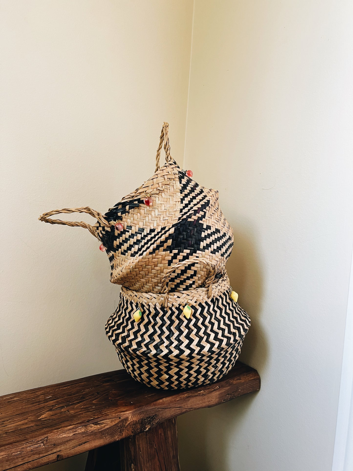 Peach Handwoven Foldable Basket