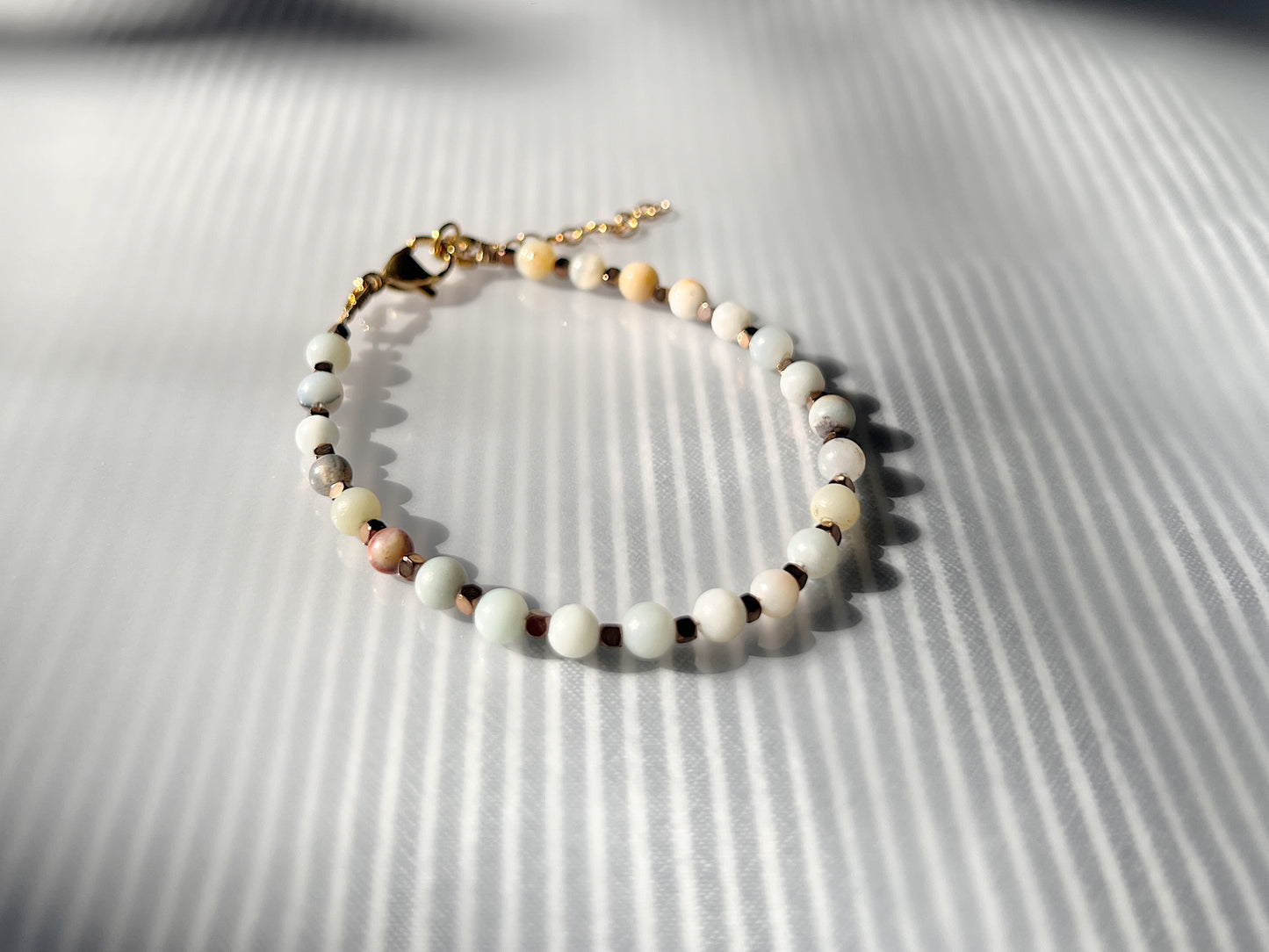 Amazonite & Hematite Gemstone Bracelet