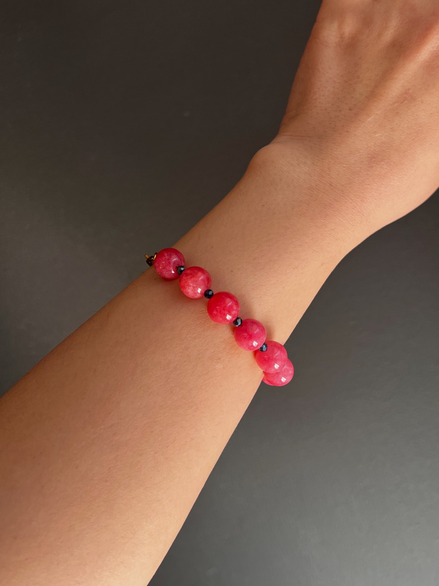 Rose Pink Jade Gemstone Bracelet
