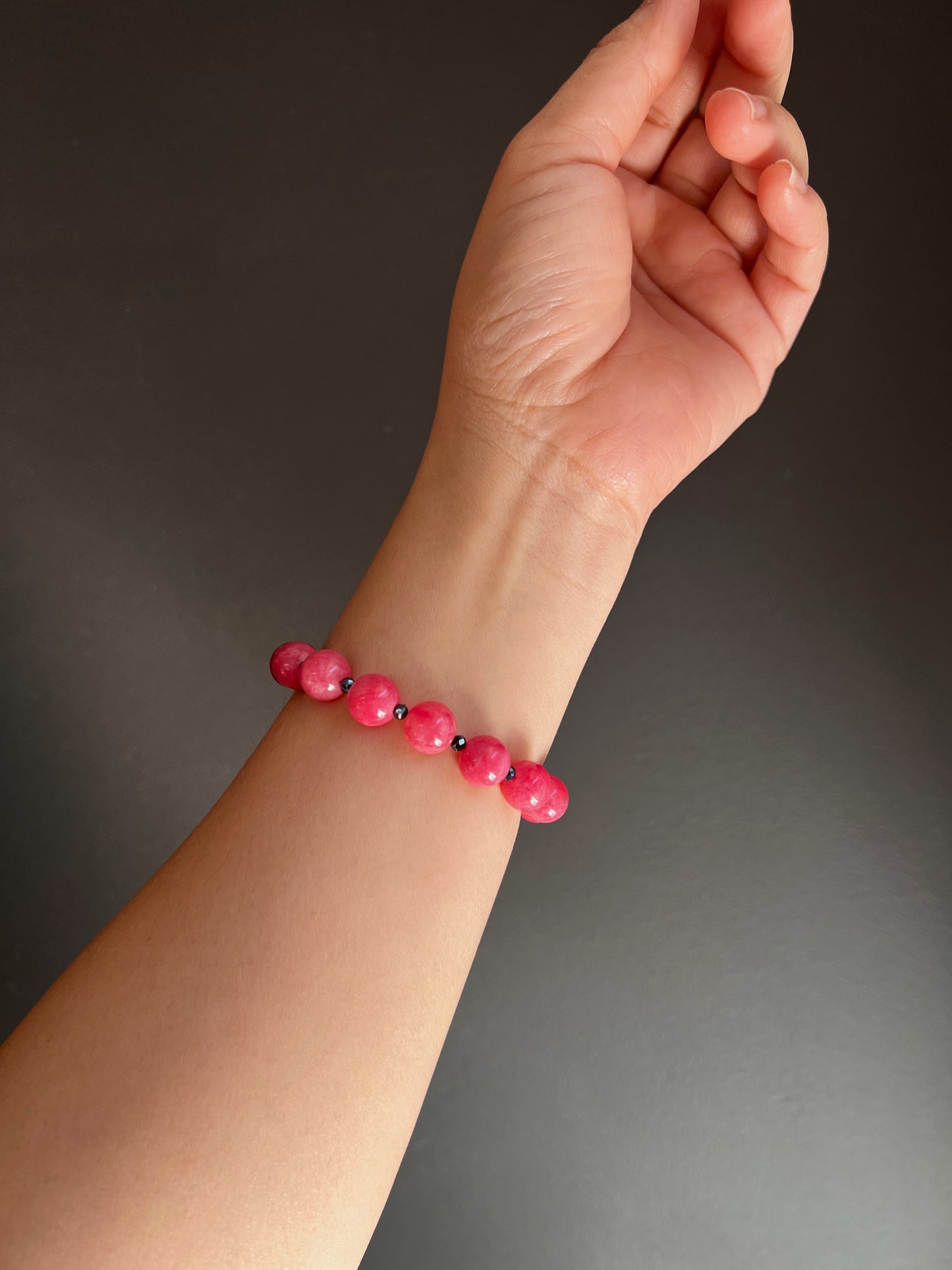 Rose Pink Jade Gemstone Bracelet