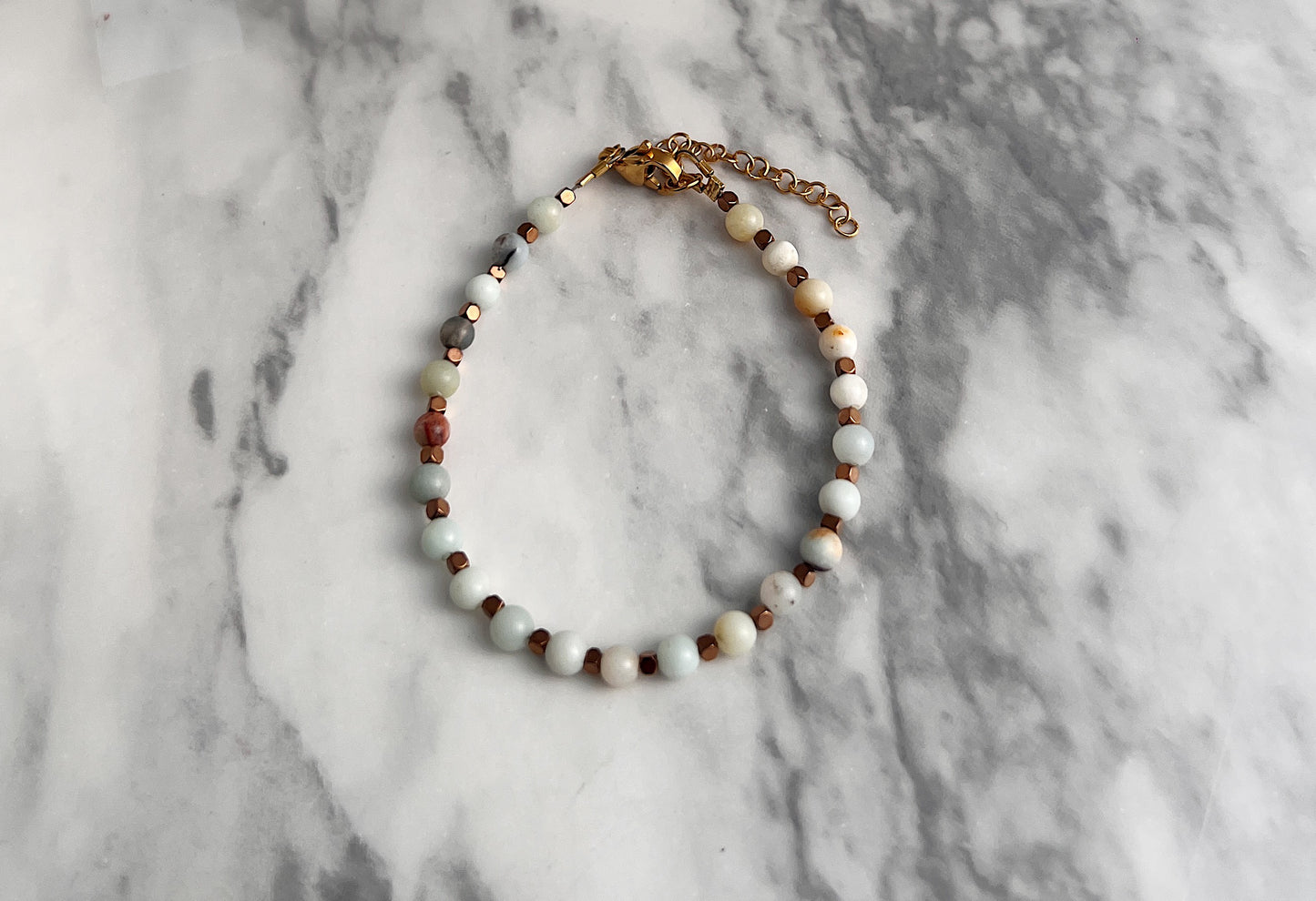 Amazonite & Hematite Gemstone Bracelet