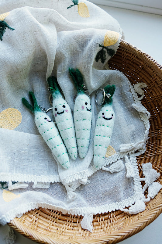 Daikon Radish Keychain