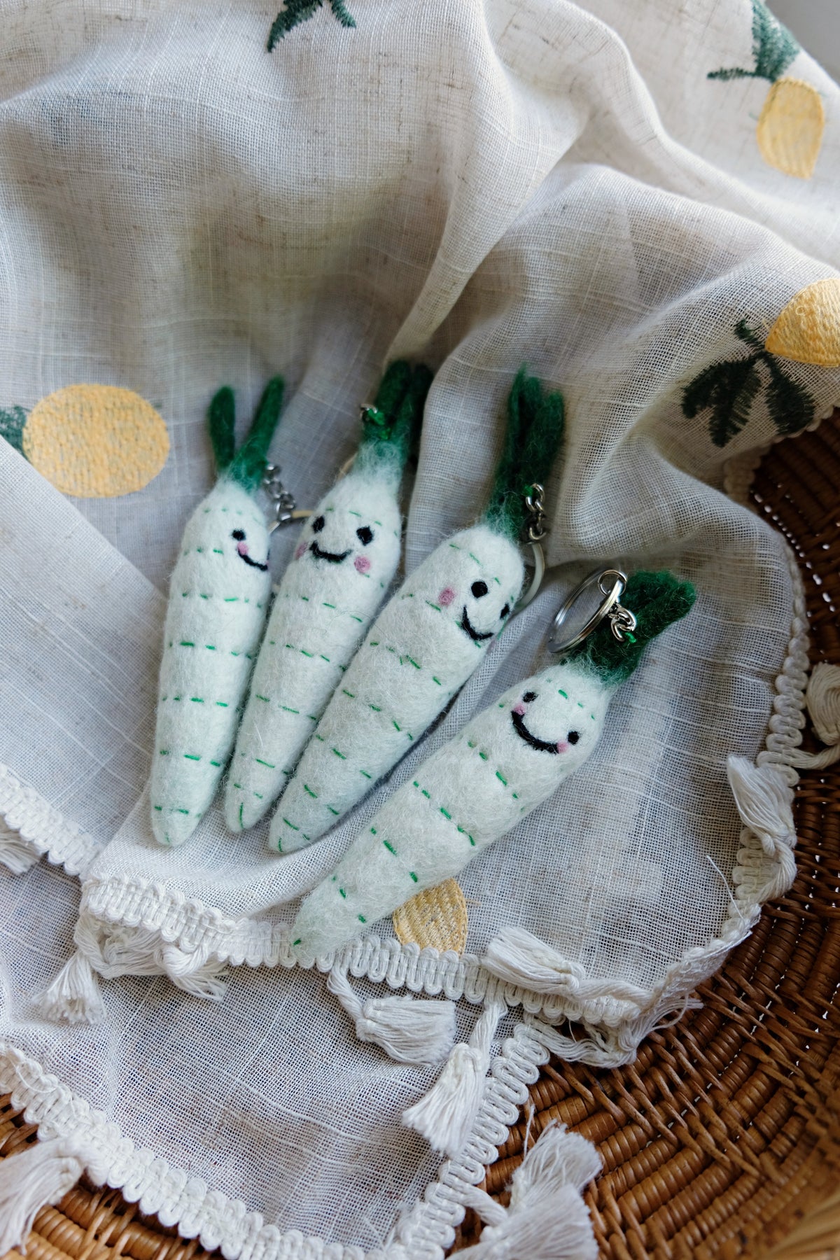 Daikon Radish Keychain