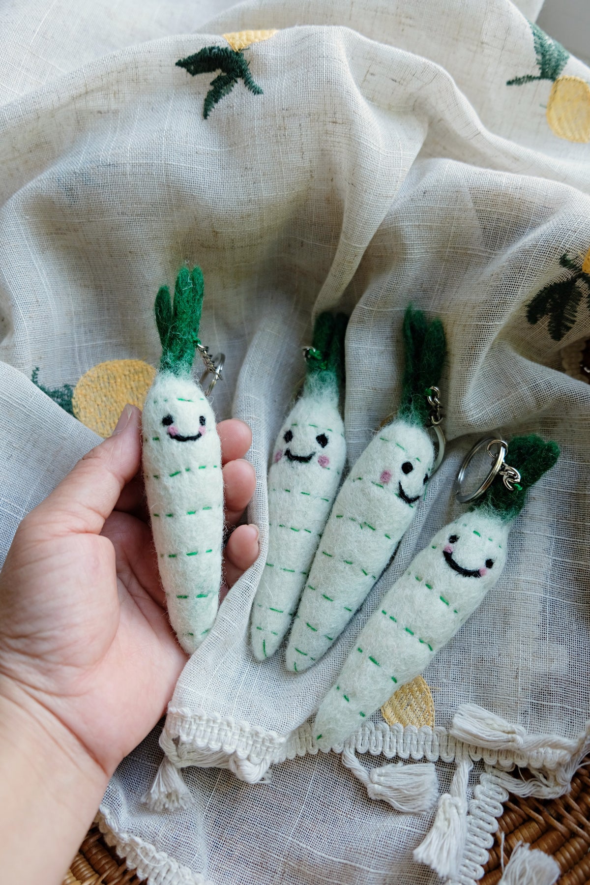 Daikon Radish Keychain