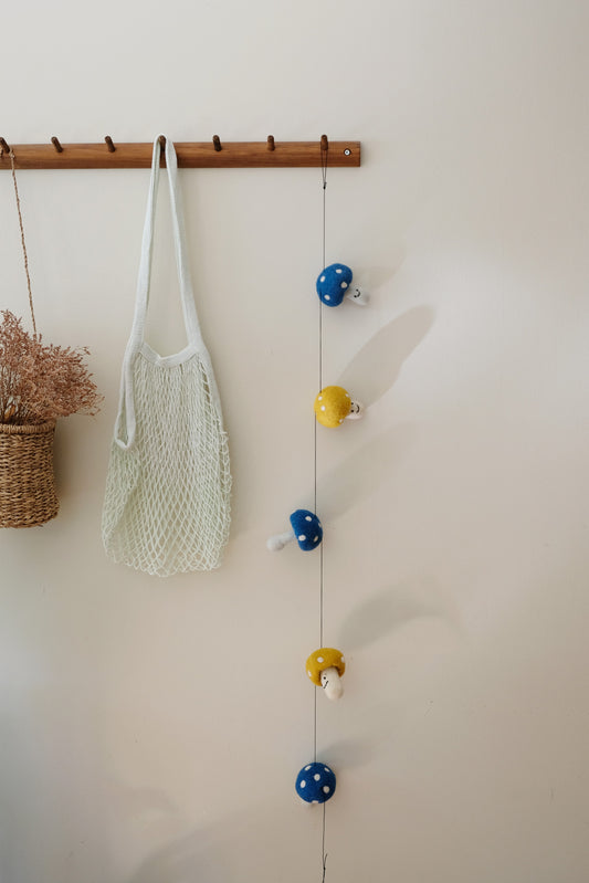 Blue and Yellow Mushroom Garland