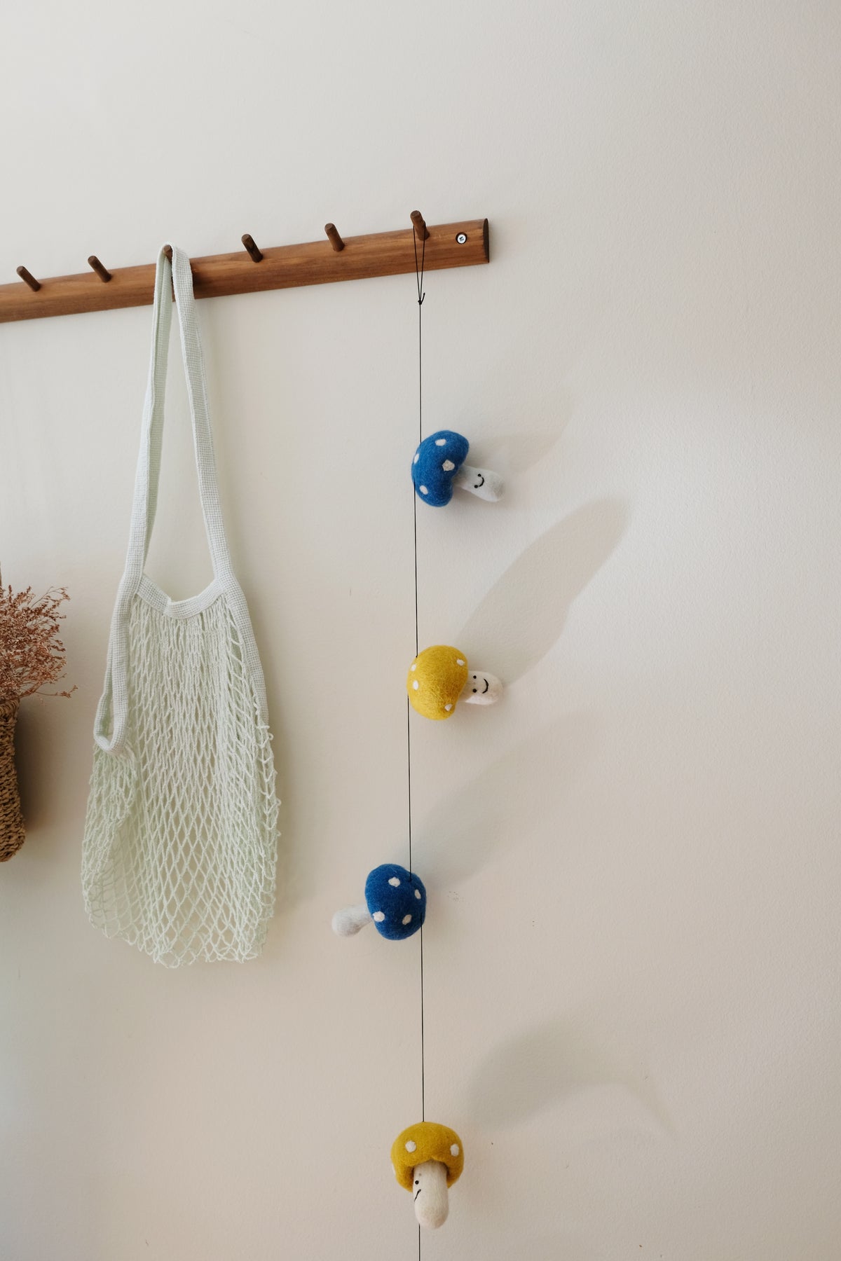 Blue and Yellow Mushroom Garland