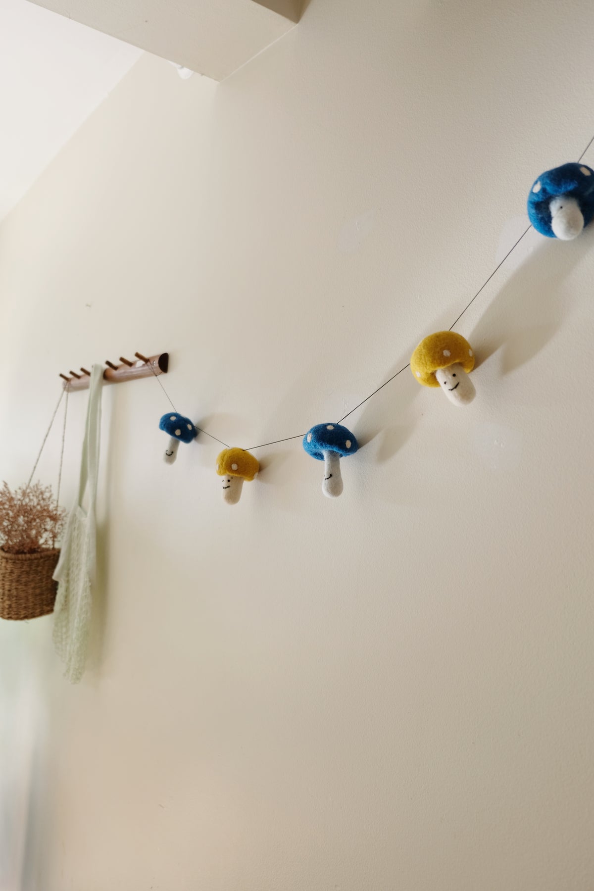 Blue and Yellow Mushroom Garland