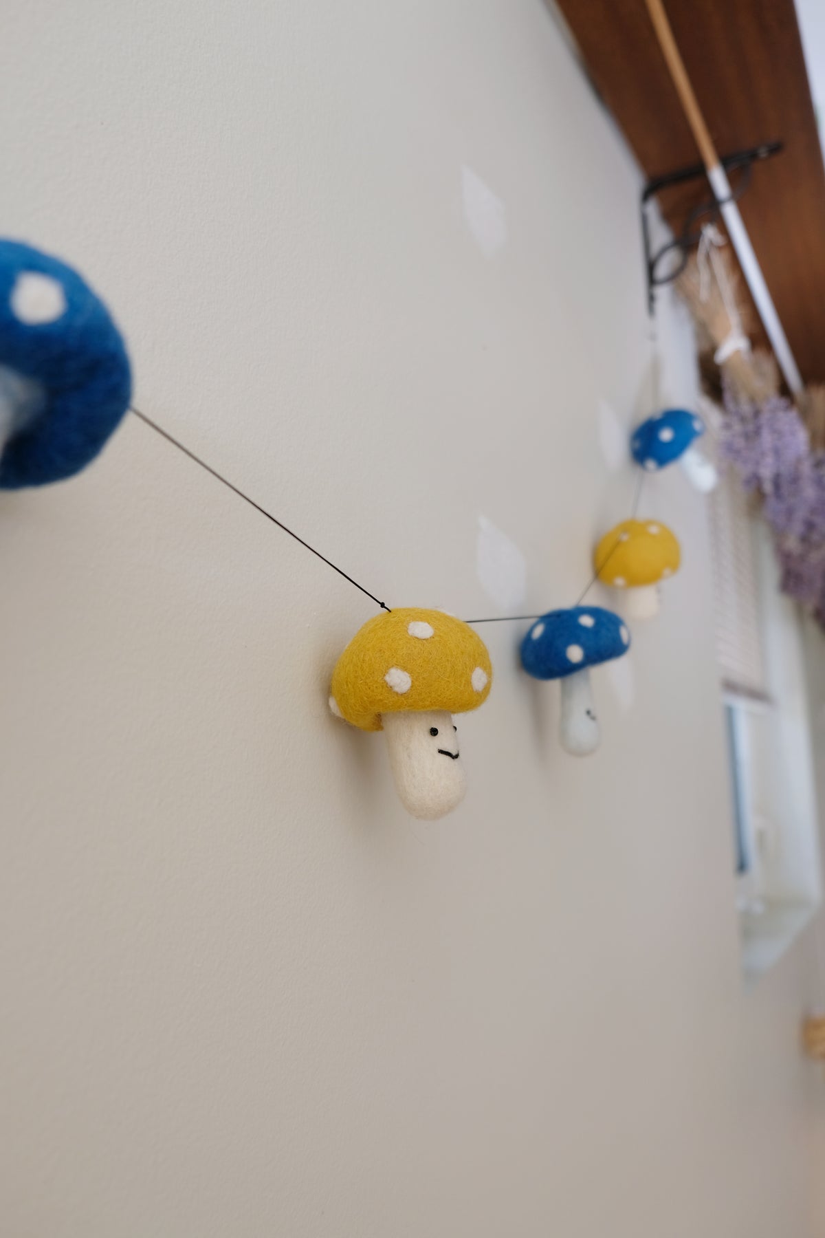 Blue and Yellow Mushroom Garland