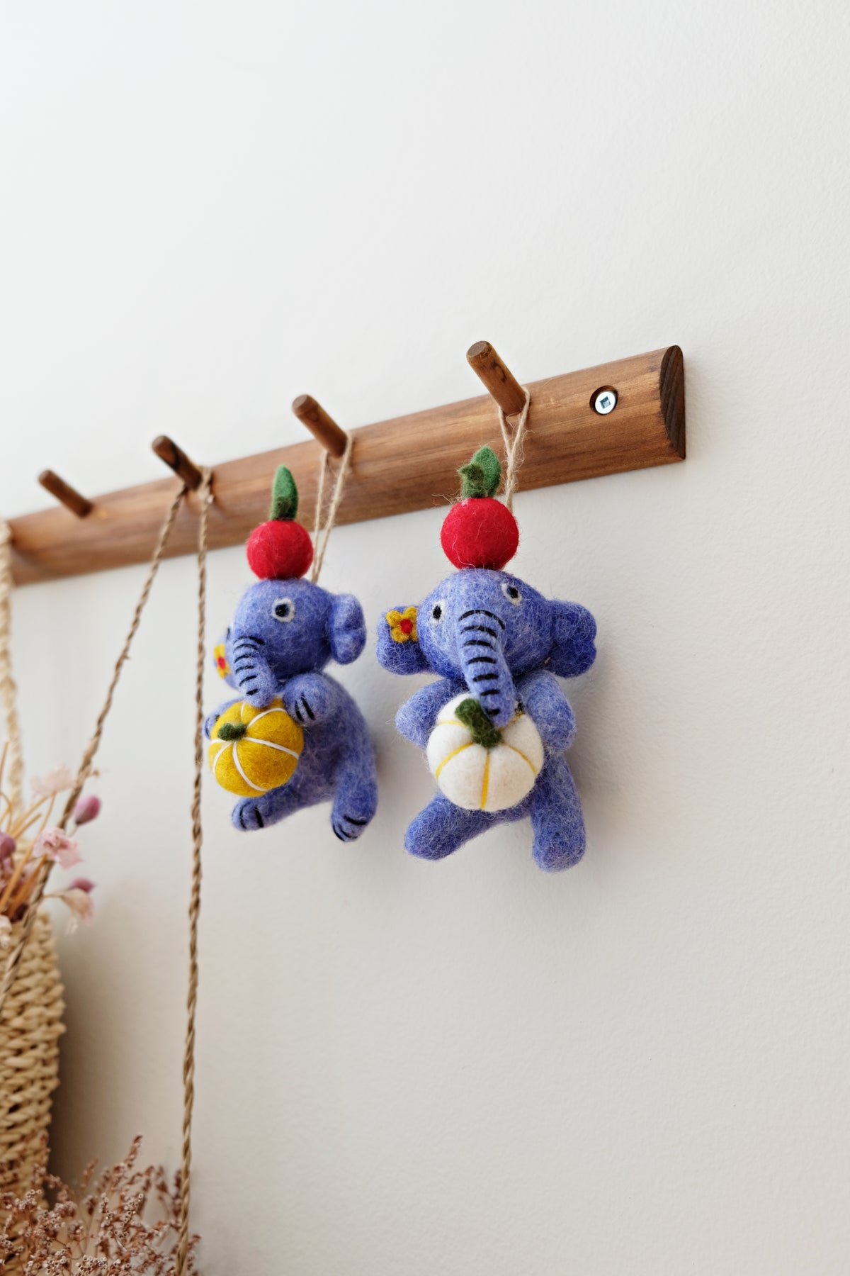 Blue elephant ornament