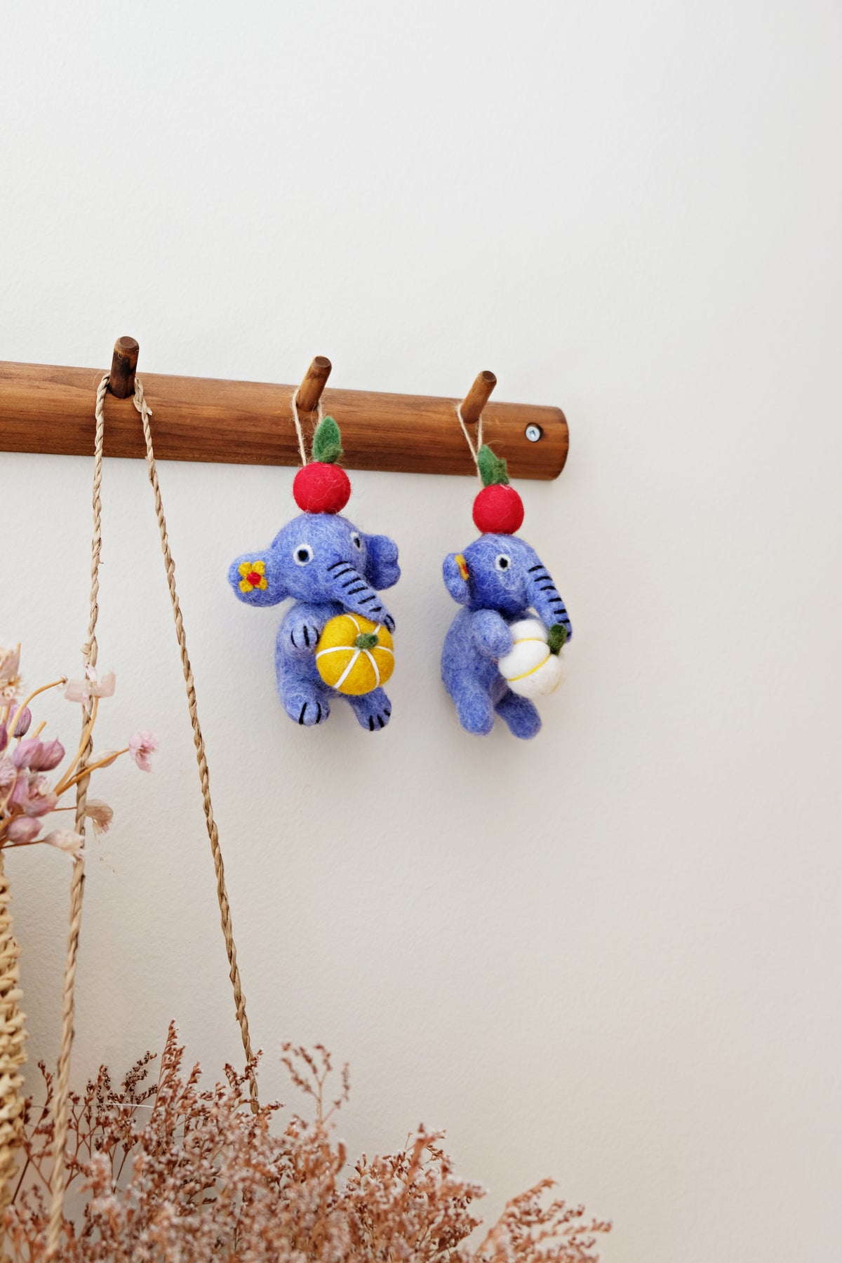 Blue elephant ornament