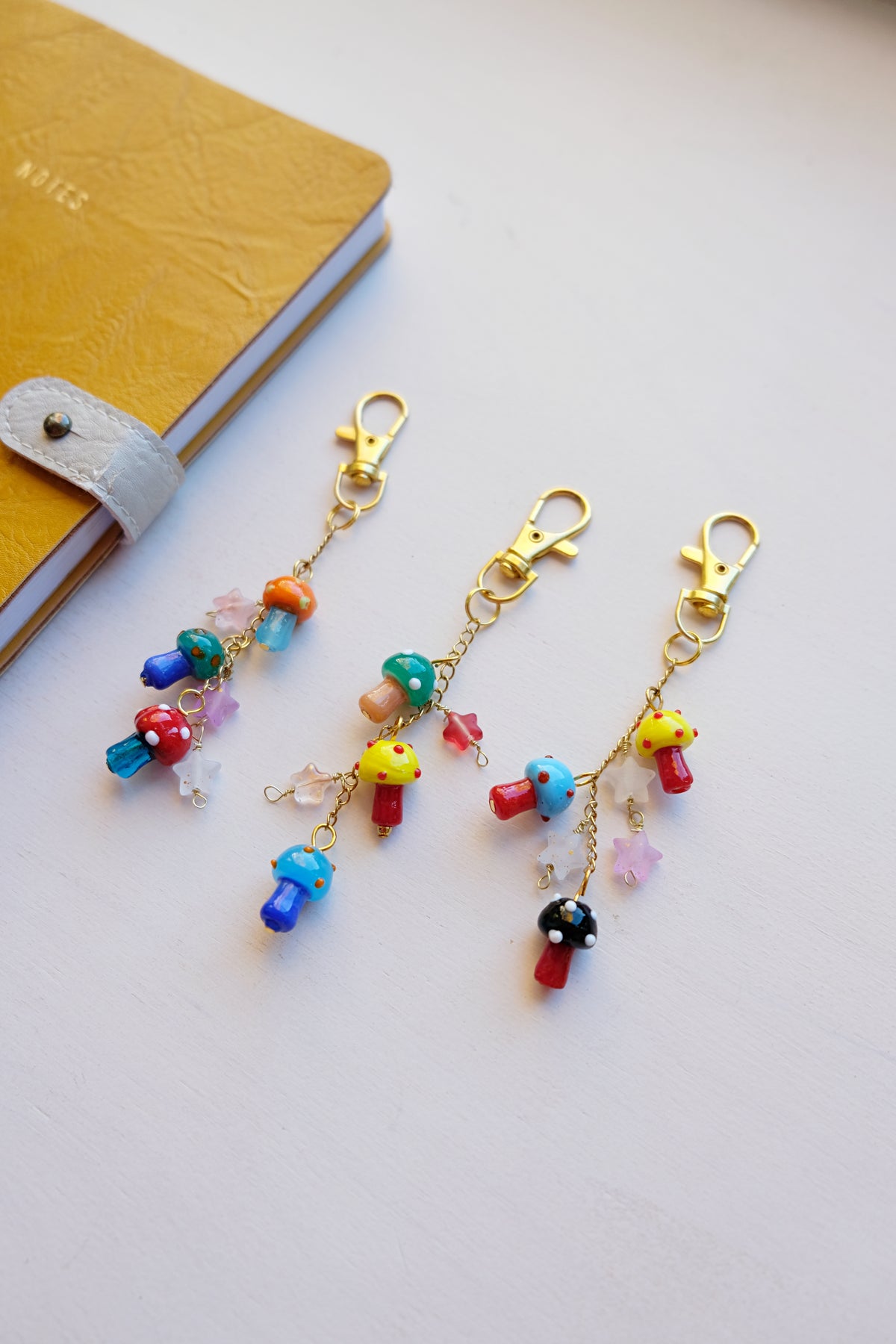 Colorful Mushroom Bag Charm