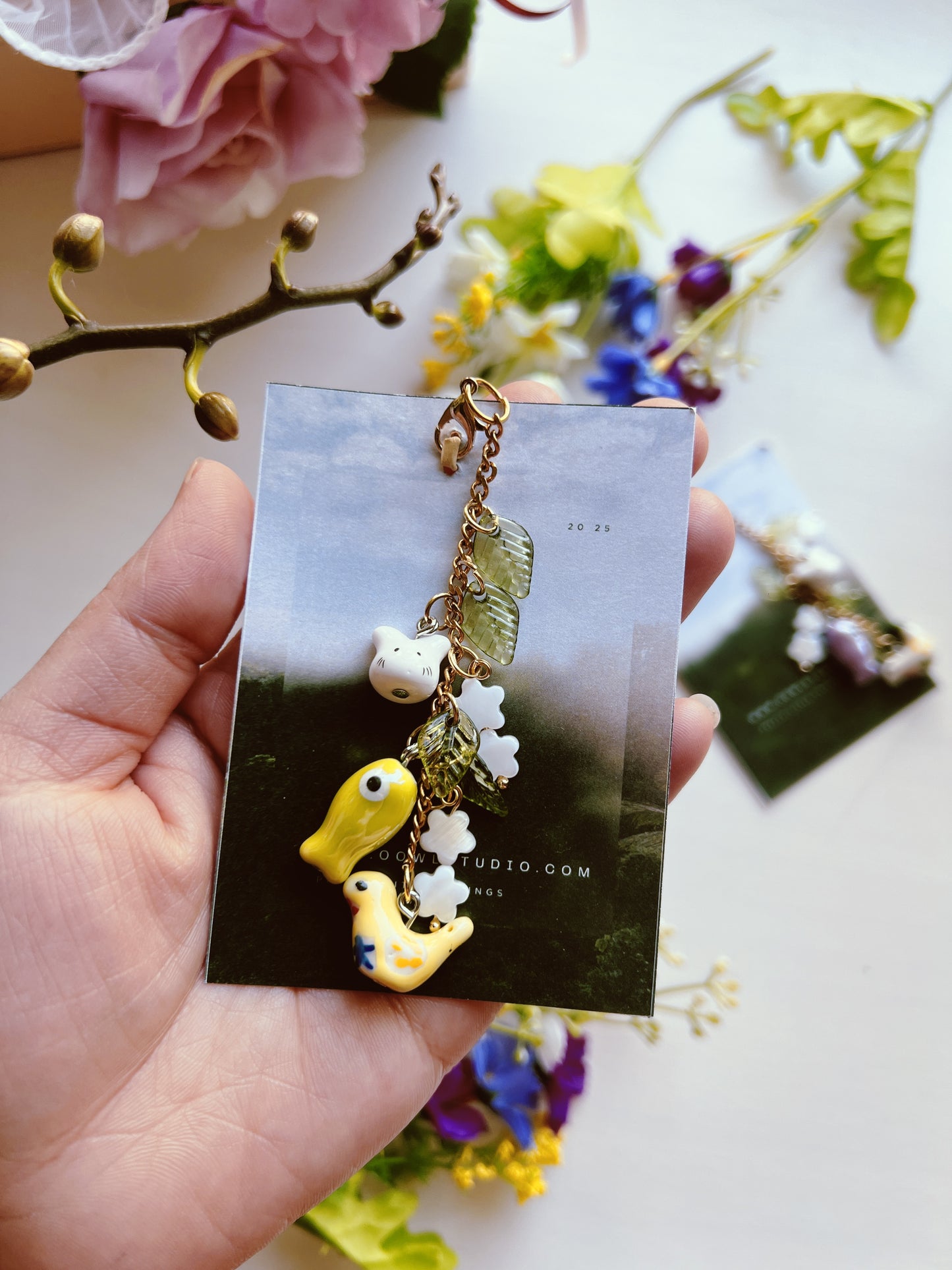 Farm Friends Charm, Ceramic Animal Bag Charm