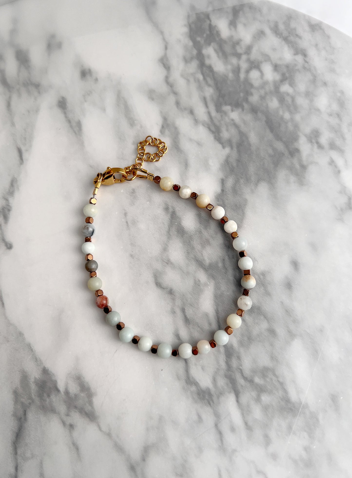 Amazonite & Hematite Gemstone Bracelet