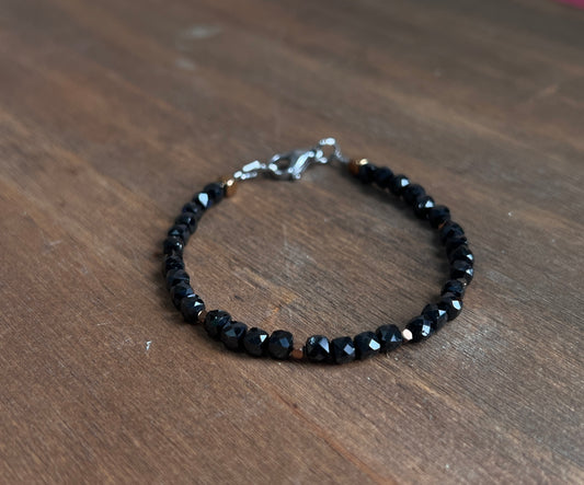 Blue Apatite & Bronze Hematite Gemstone Bracelet (Copy)
