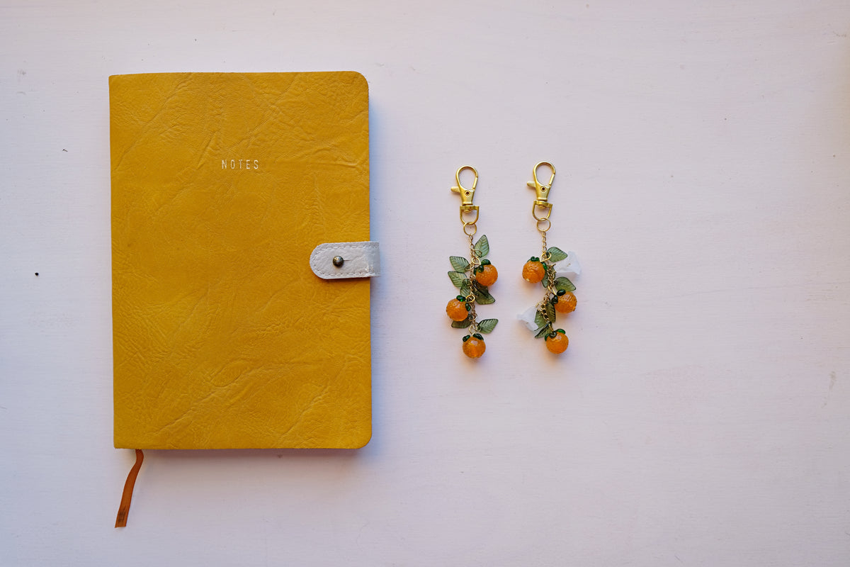 Glass Orange Bag Charm