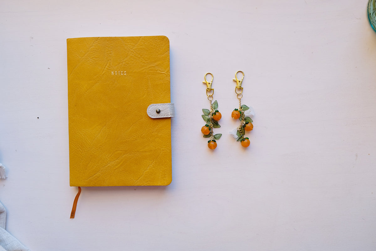 Glass Orange Bag Charm
